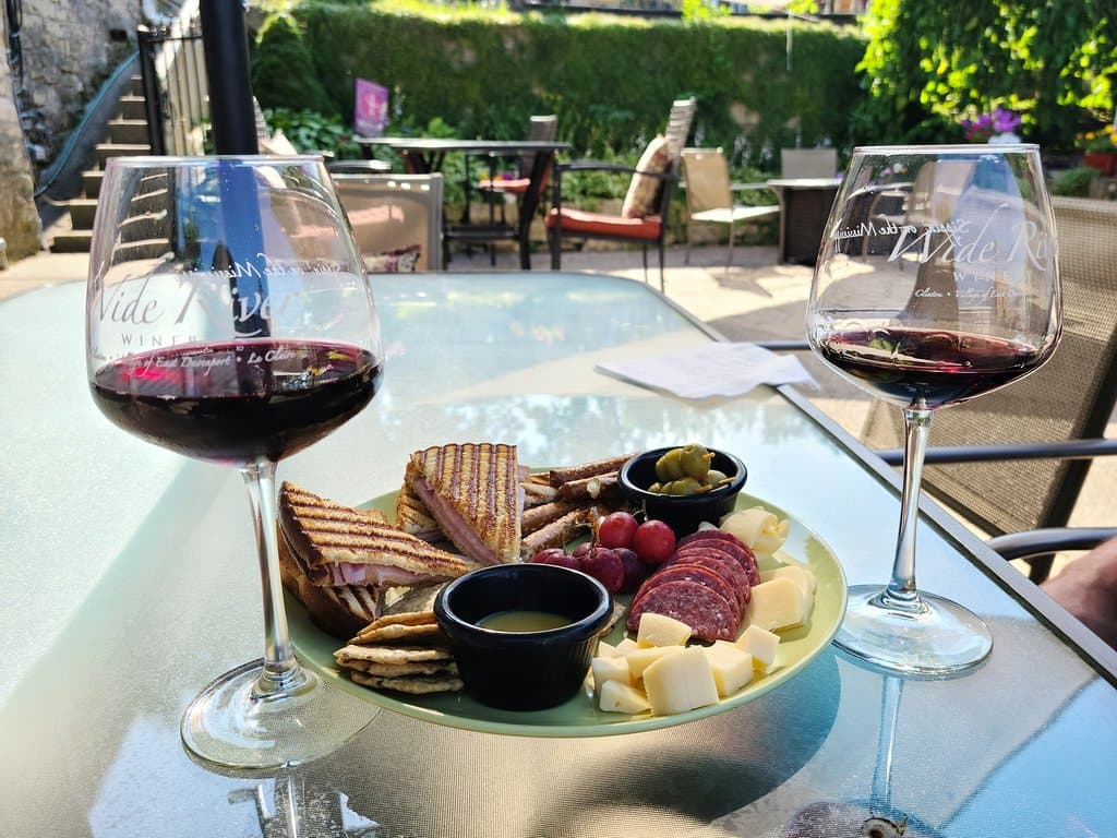 Order a sausage & cheese tray with delicious panini to pair with your wine.
