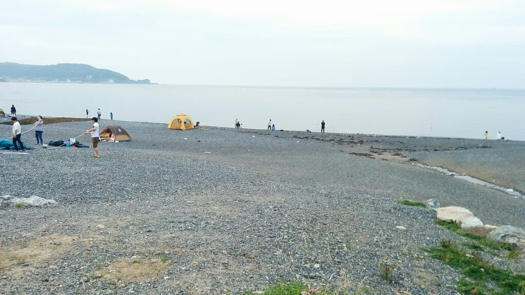 Jujeon black pebble beach in Ulsan.