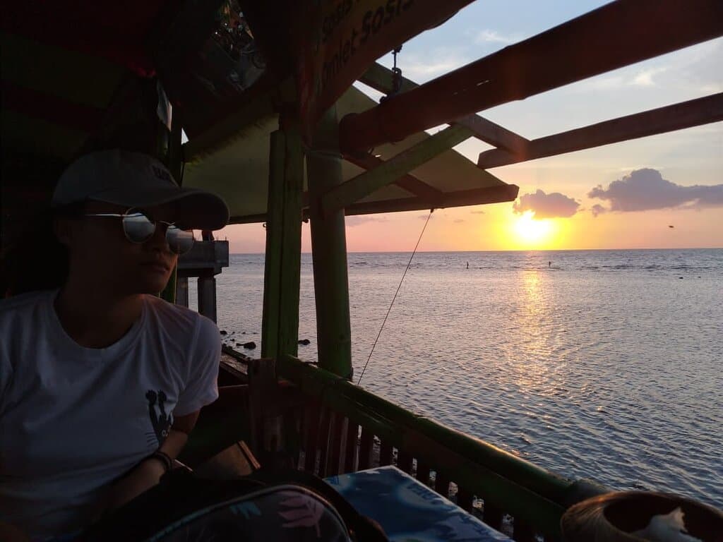 Food Place with sunset view