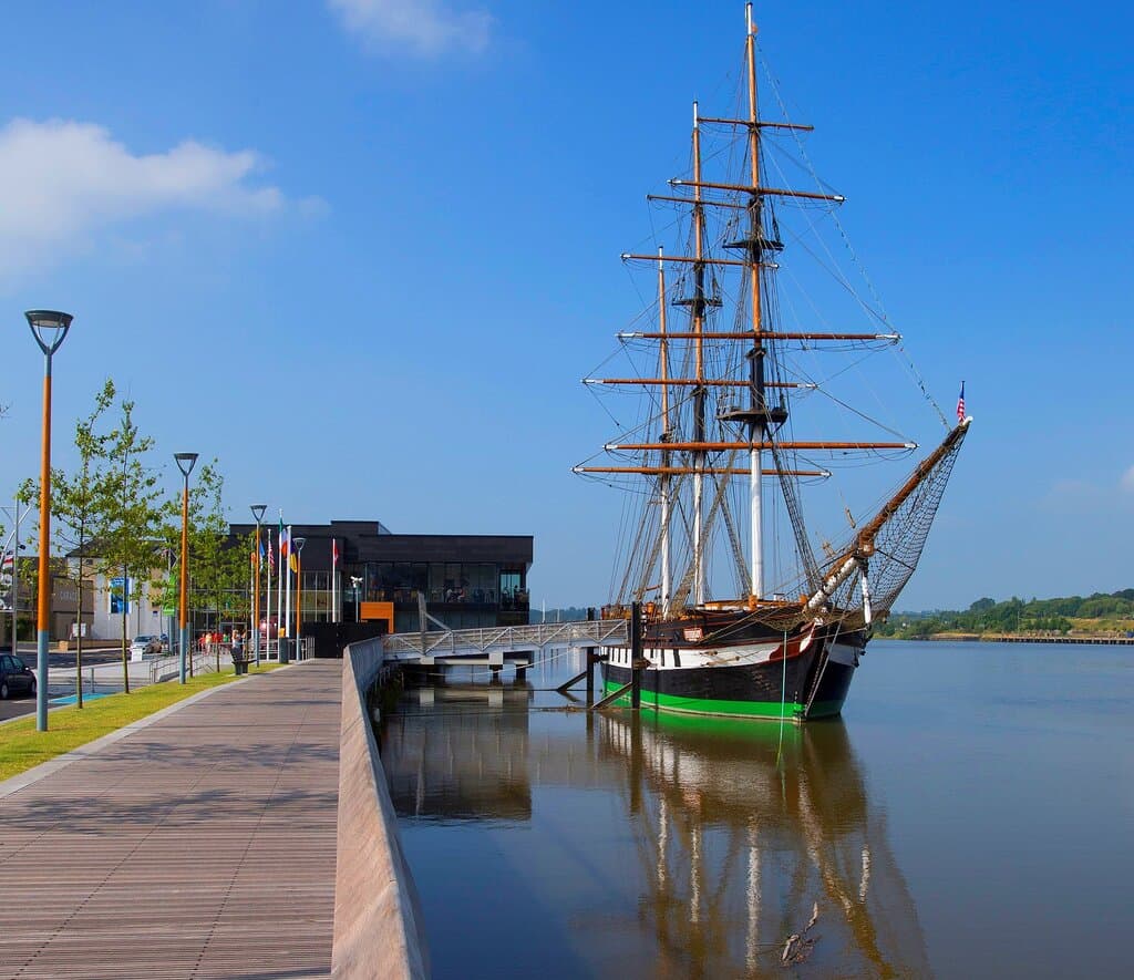 The Dunbrody Famine Ship and Visitor Centre pictured from the Boardwalk