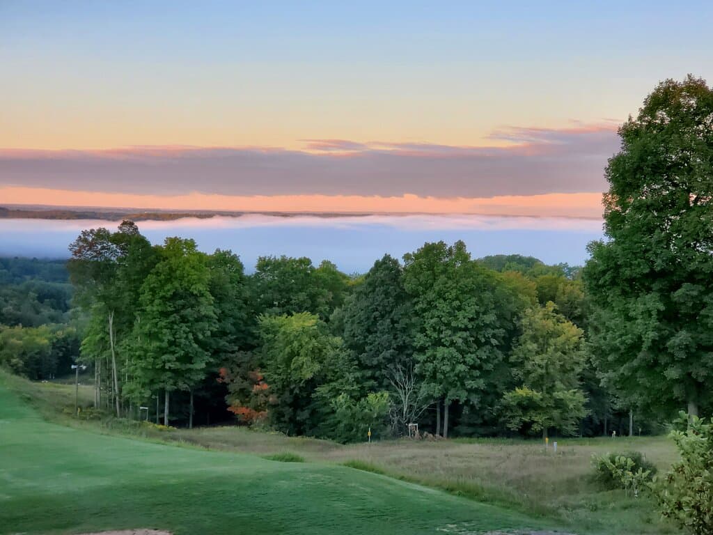 Fog on lake