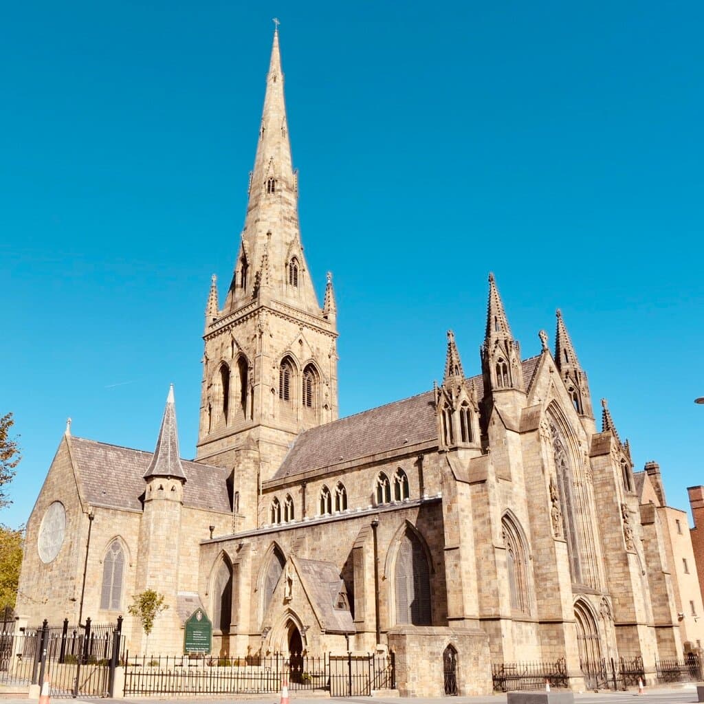 The beautiful exterior of Salford Cathedral.