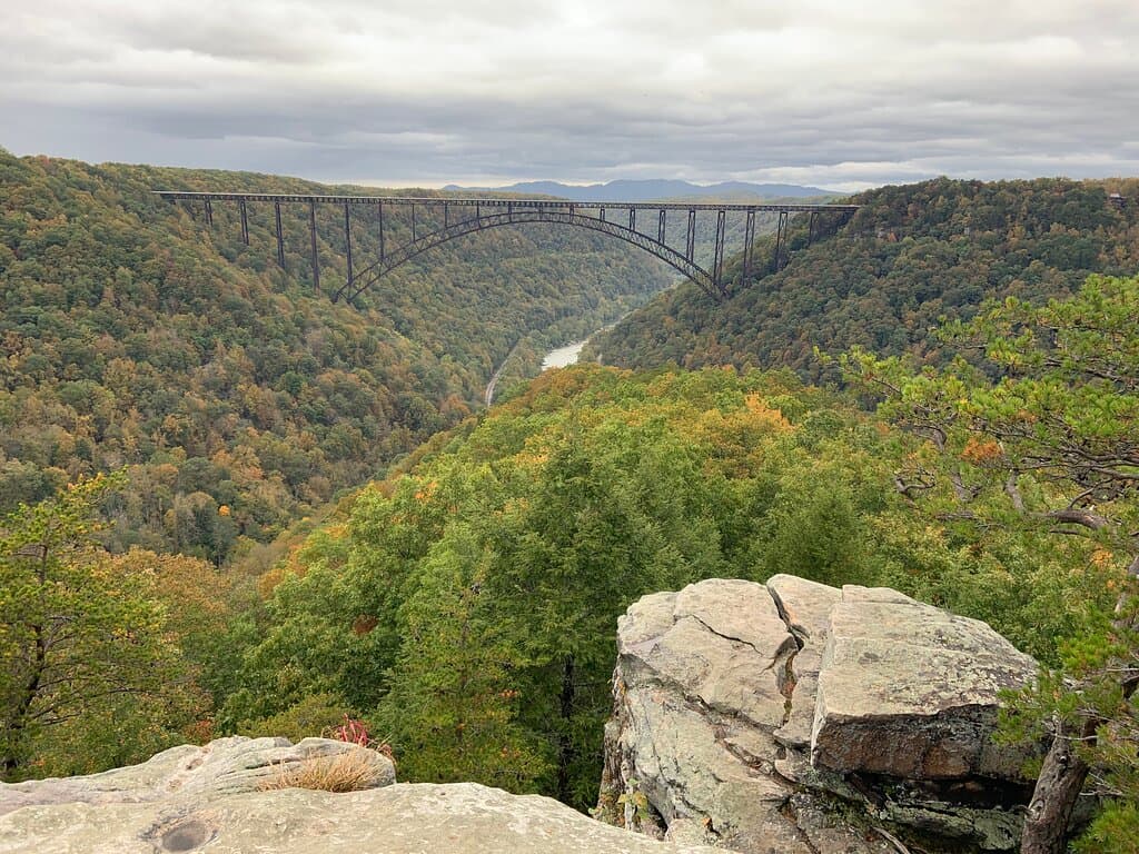 New River, New River Bridge, and New River Gorge from Long Point.