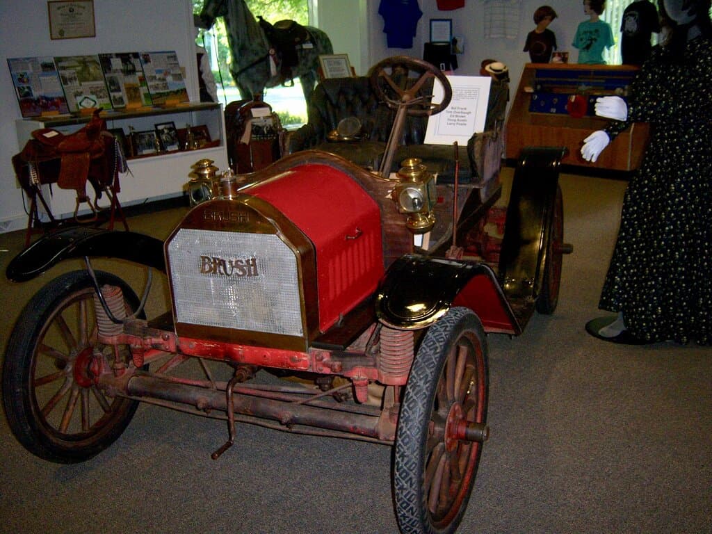 1910 Brush with horse display in background at Ulysses Historical Museum in Trumansburg, NY
