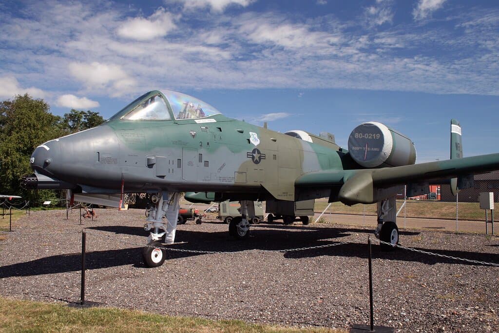 Fairchild-Republic A-10 Thunderbolt II (80-0219) on display within the museum compound at RAF Bentwaters, the A-10s of the 81s Tactical Fighter Wing were based at the twin bases at the height of the Cold War.