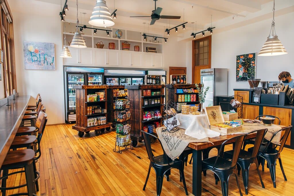 Our marketplace offers local goods, artisan products, biodynamic wines, local beers & a full Blanchard's espresso bar!