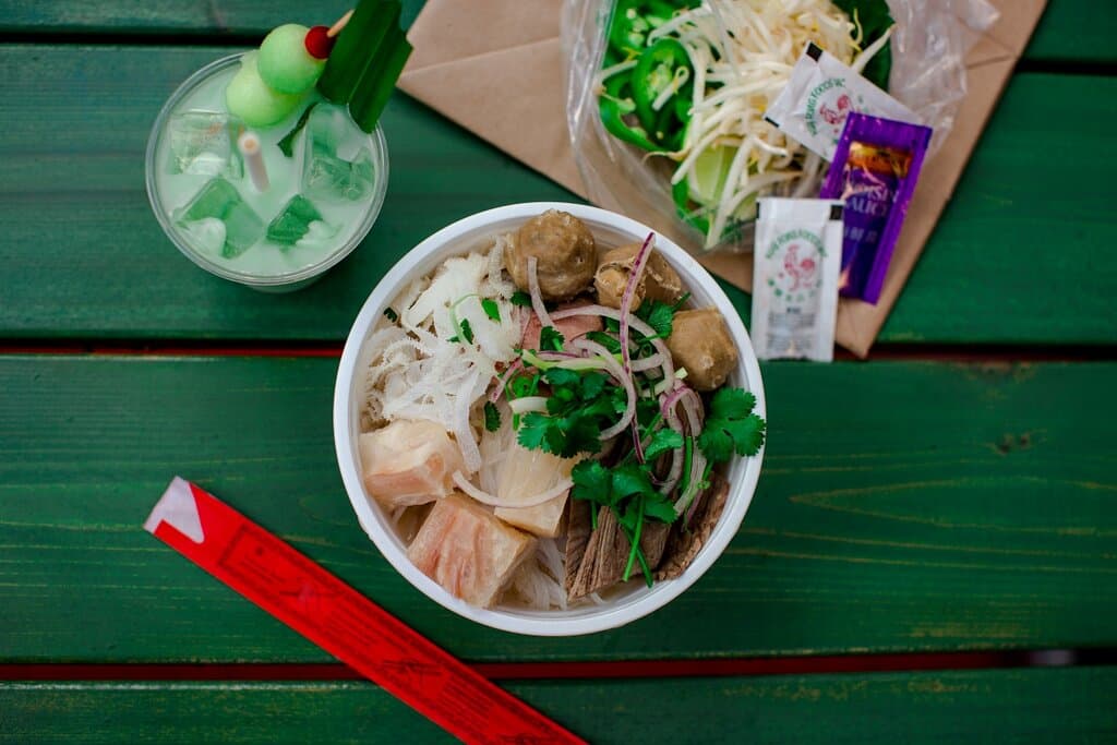 Pho Train paired with Durian Horchata 