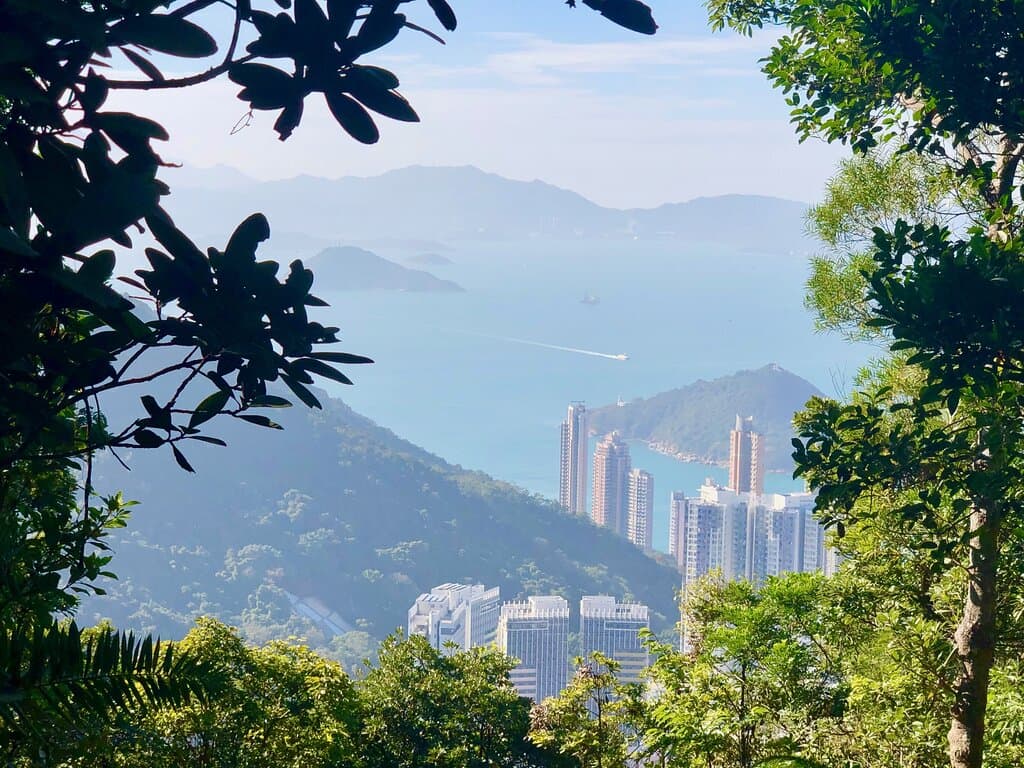 Looking out across Hong Kong from the command post at the historic military site, Pinewood Battery