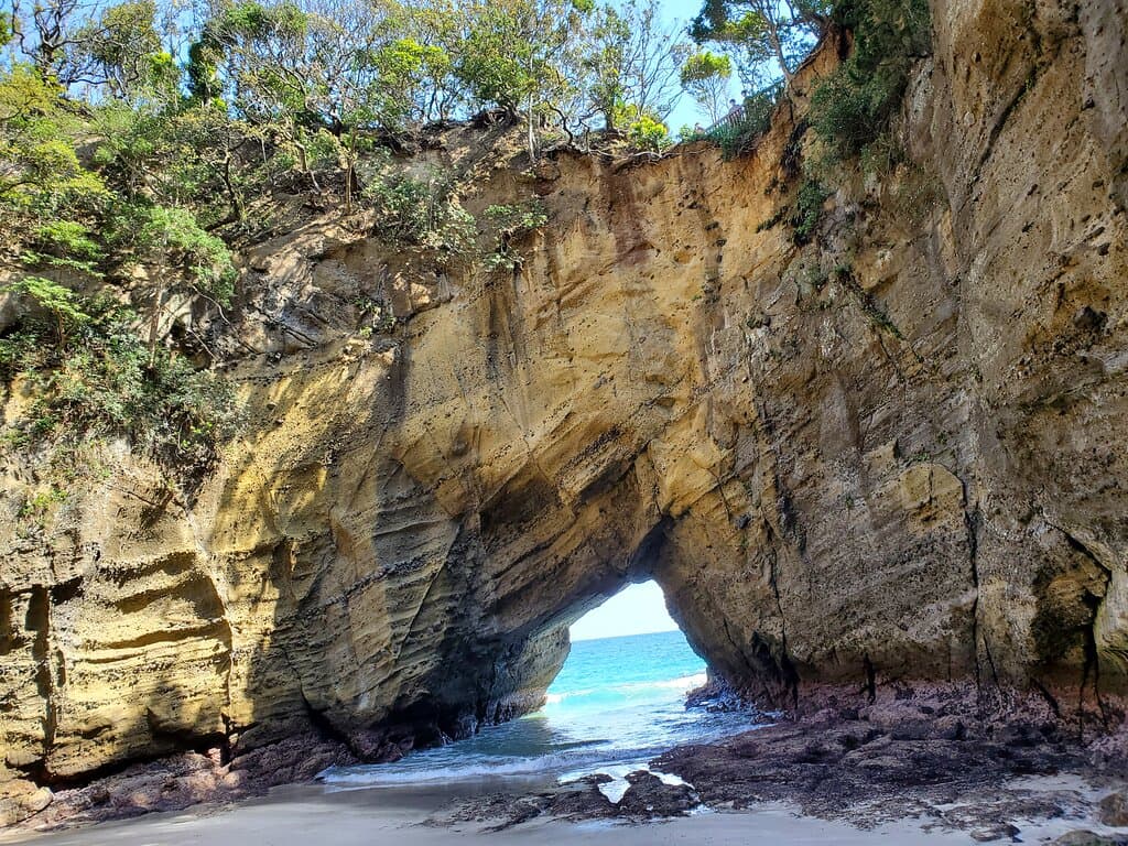洞窟内部から見た写真です