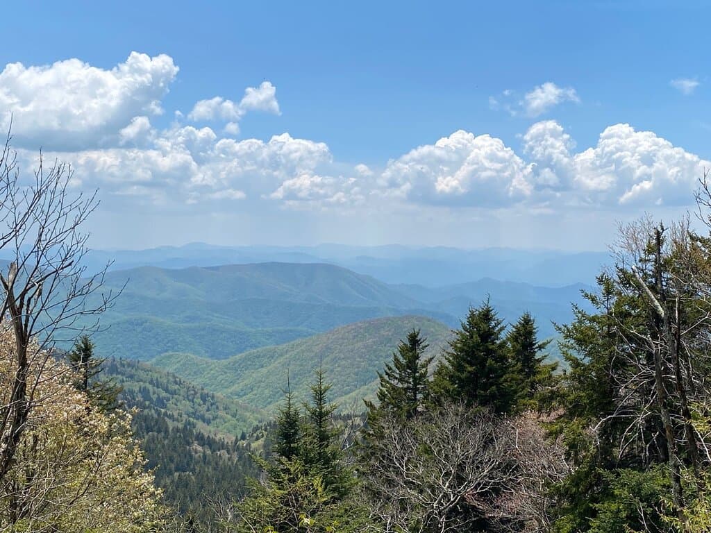 Scenic view descending the trail