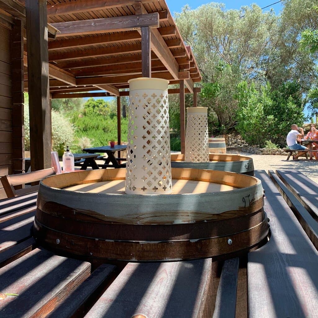 Handcrafted table made from barrels
