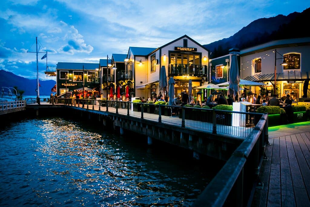 Views across the water to Steamer Wharf.