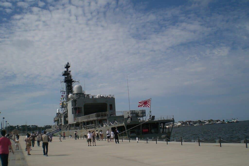 たまたま来て自衛艦