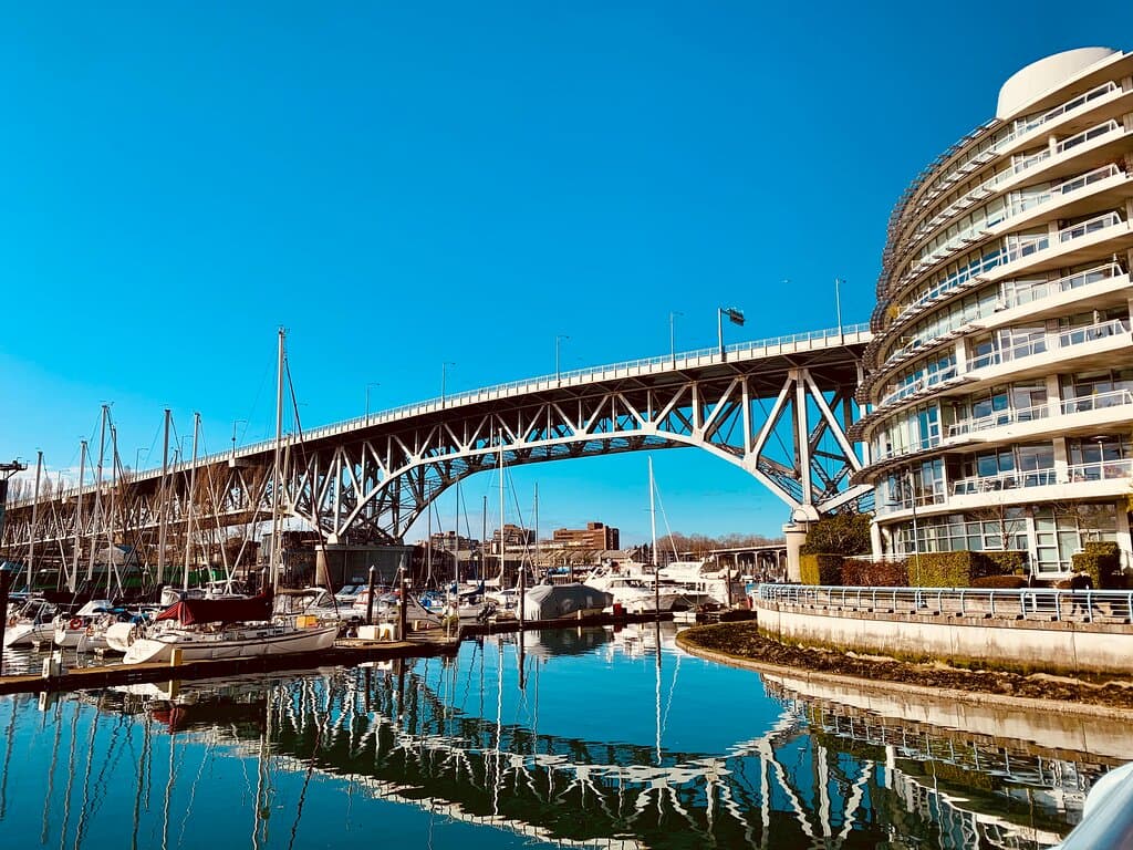 Viewing the Granville Street Bridge from the Seawall