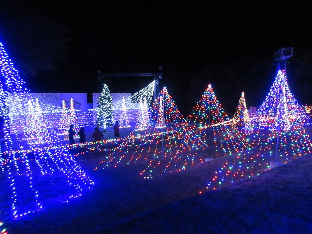 Holiday lights.  EmilyAnn Theatre & Gardens, December 6, 2021