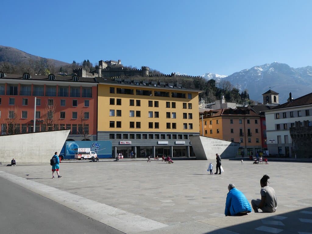 Piazza del Sole with Castello di Montebello
