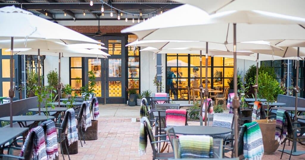 Enjoy our open patio just a couple blocks from Downtown. We have serapes for you if it gets chilly.