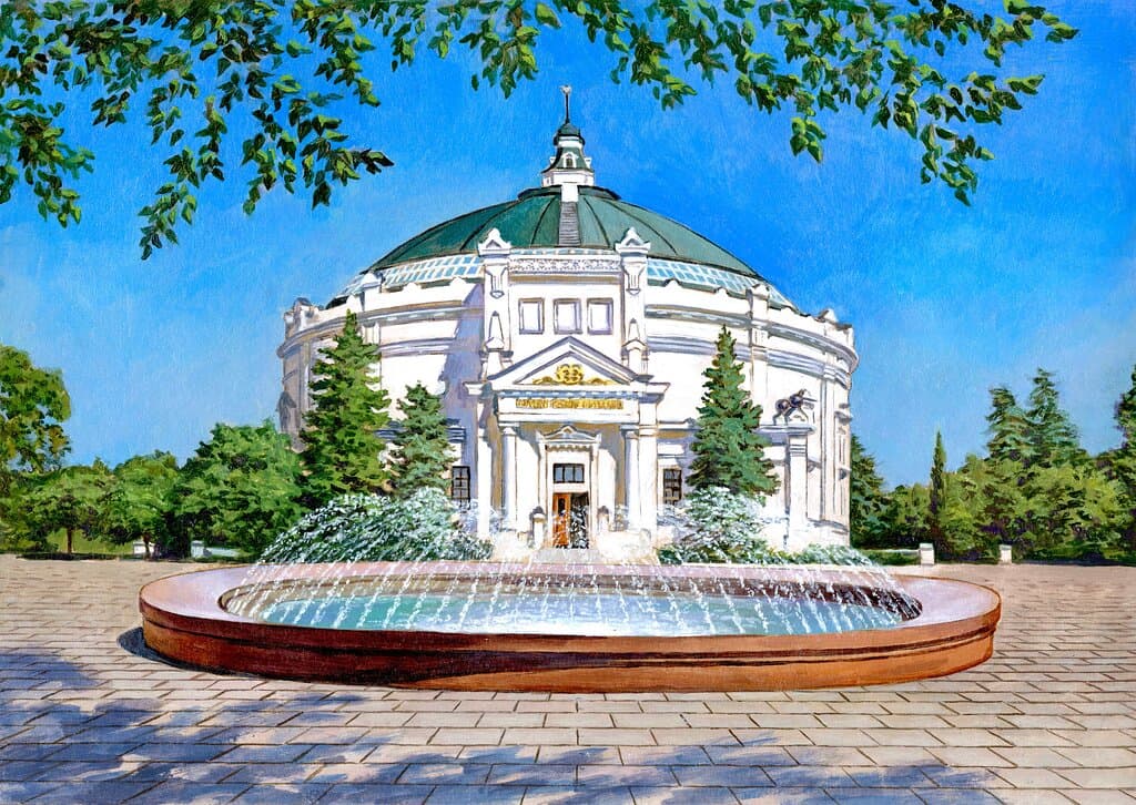 Рисунок панорамы "Оборона Севастополя 1854-1855 гг."