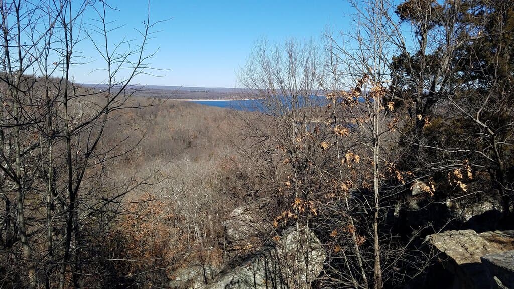 View of the lake from the trail.