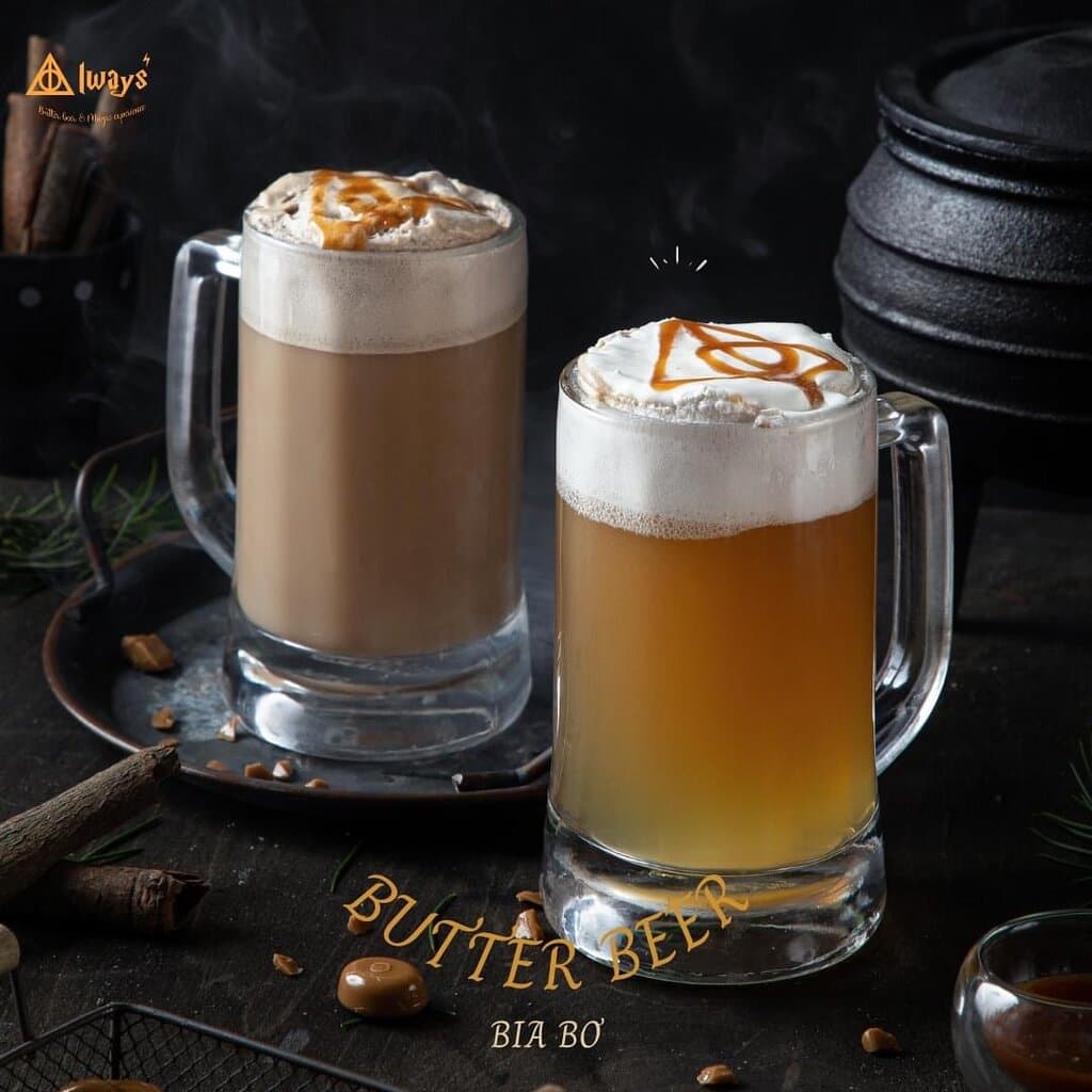 Butter Beer - famous drink in Harry Potter with 2 option: Alcohol and Nonalcohol for you guys to choose