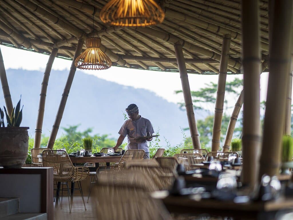 Morning ambience at restaurant