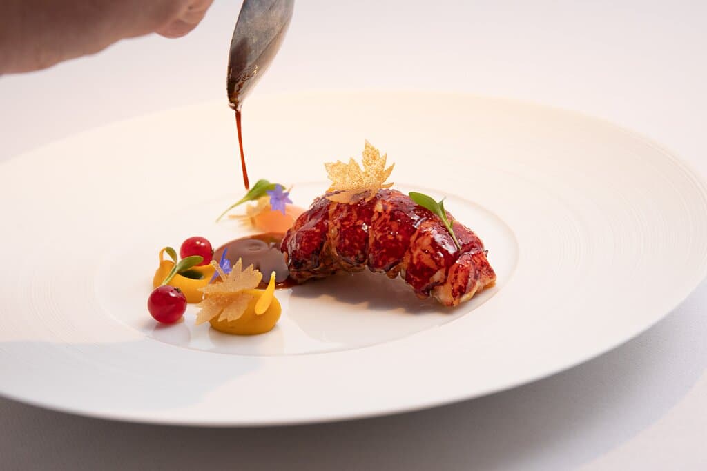 Barbecued lobster, Cacao pod concentrate glaze