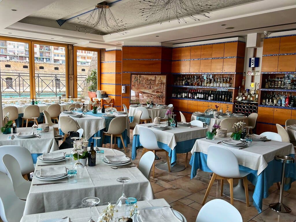 Bright and airy, Al Canale’s is a welcoming interior.