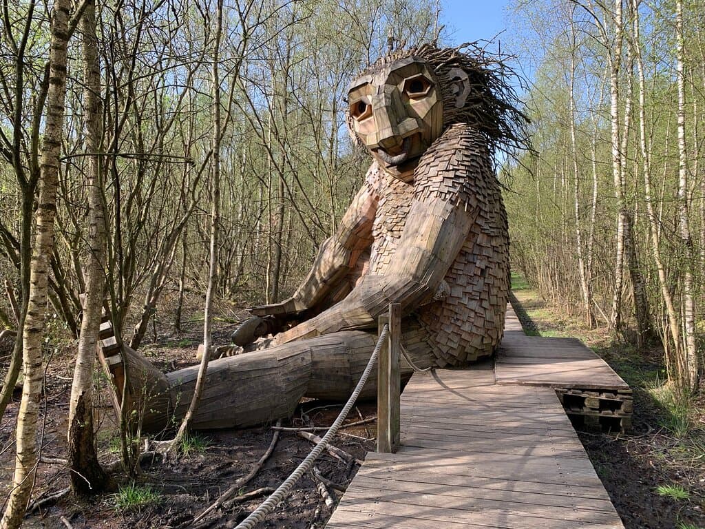This troll was sitting on the board walk