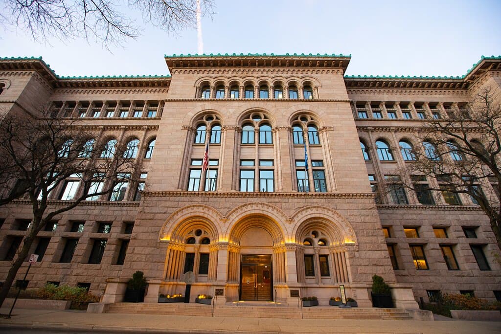 The Newberry Library's main entrance.