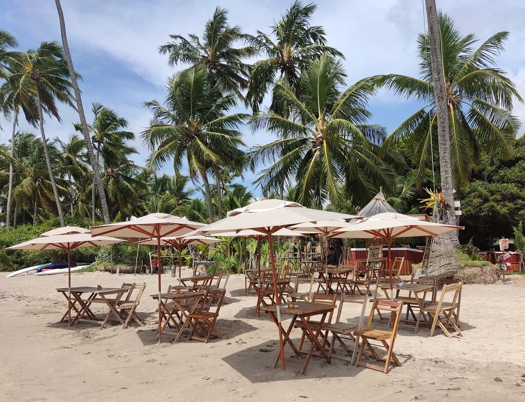 Mesas na praia