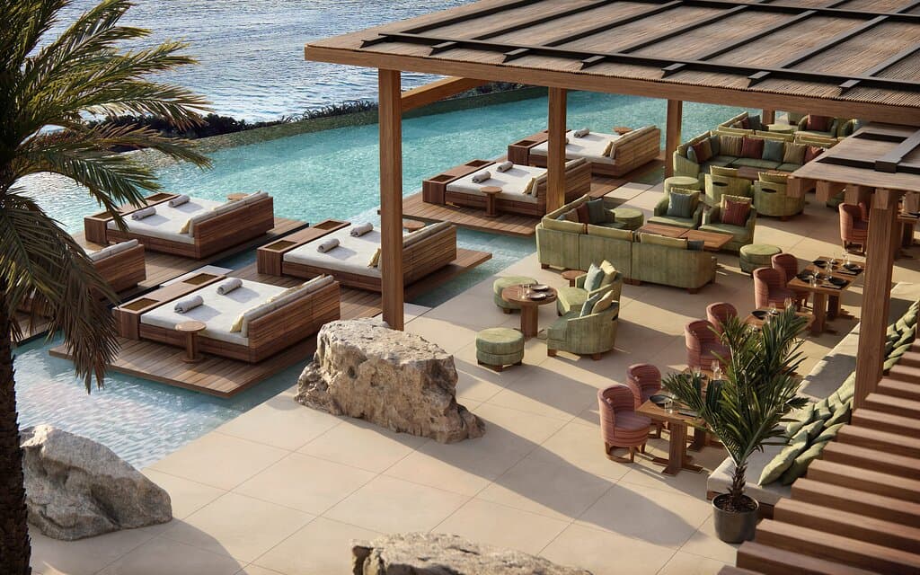 Infinity pool overlooking Aegan sea