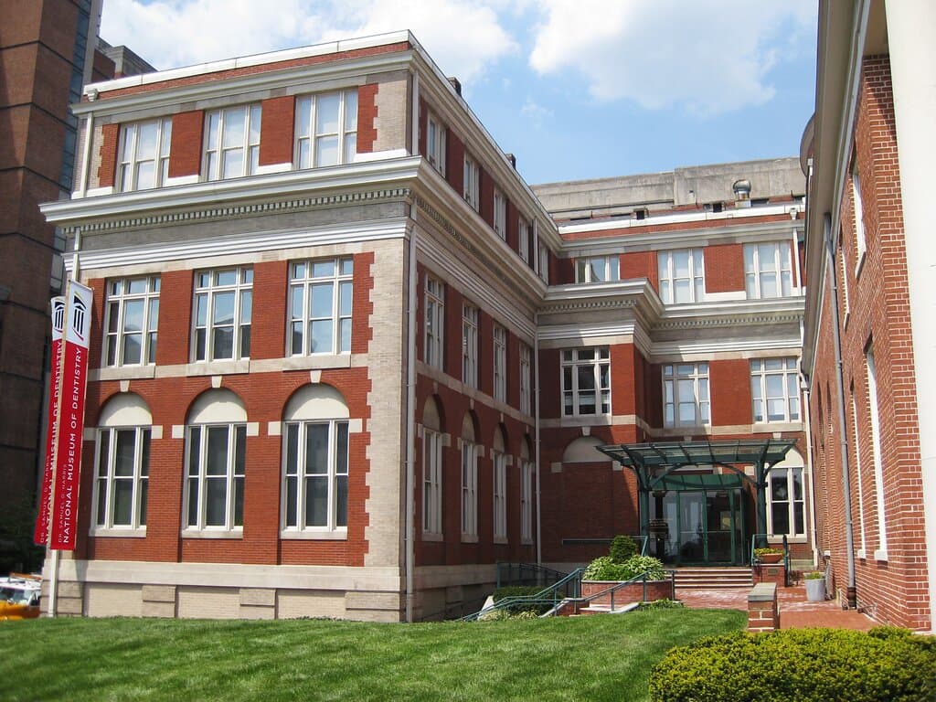 The front entrance to the Dr. Samuel D. Harris National Museum of Dentistry