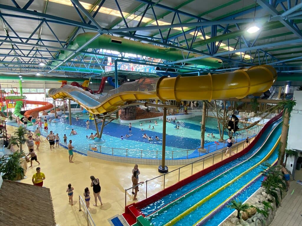 Wave pool and beach area