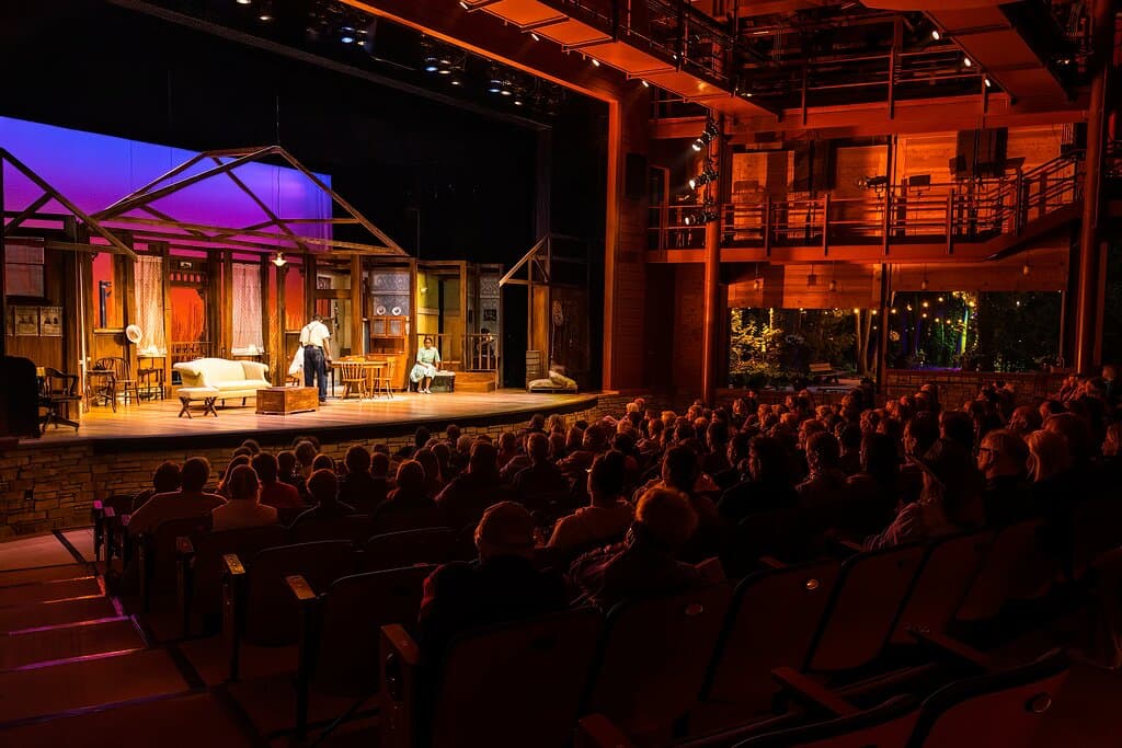 Audience with sides fully opened during N. Richard Nash's THE RAINMAKER (June 2022).