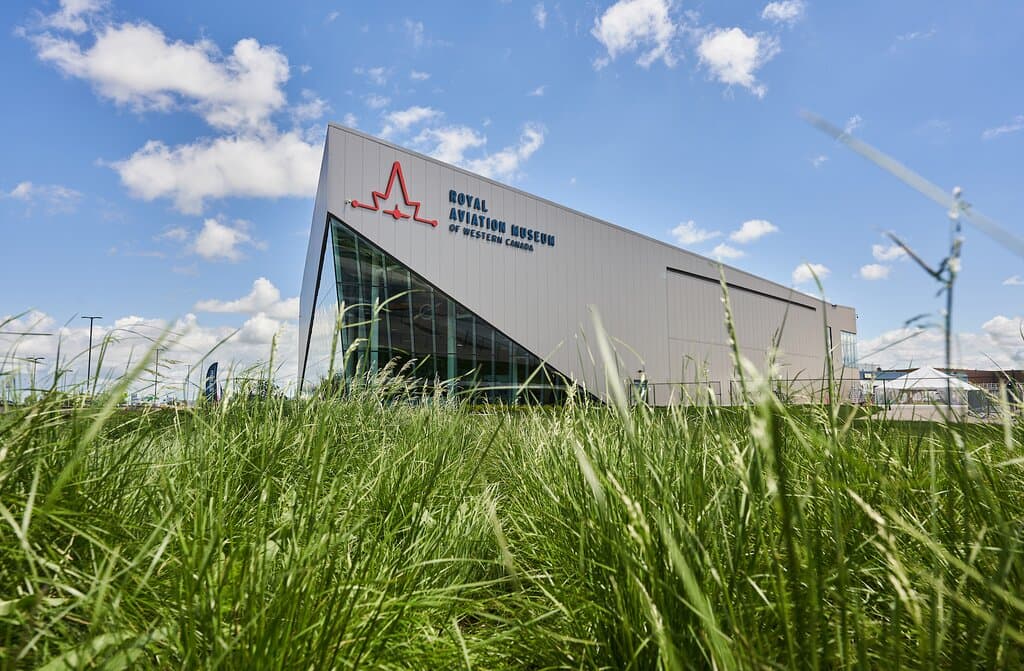 Exterior image of the Royal Aviation Museum of Western Canada