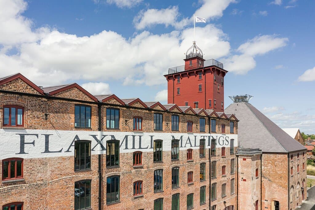 The Coronet and Jubilee Tower on top of Shrewsbury Flaxmill Maltings. 