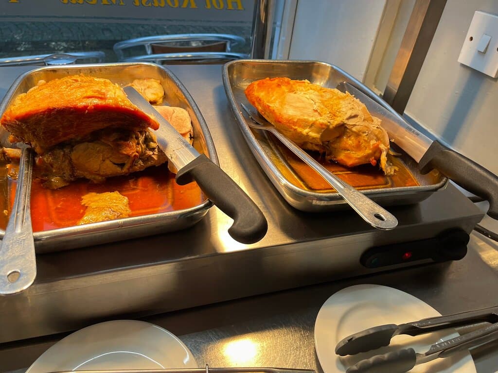 Our hot roast meats and sides