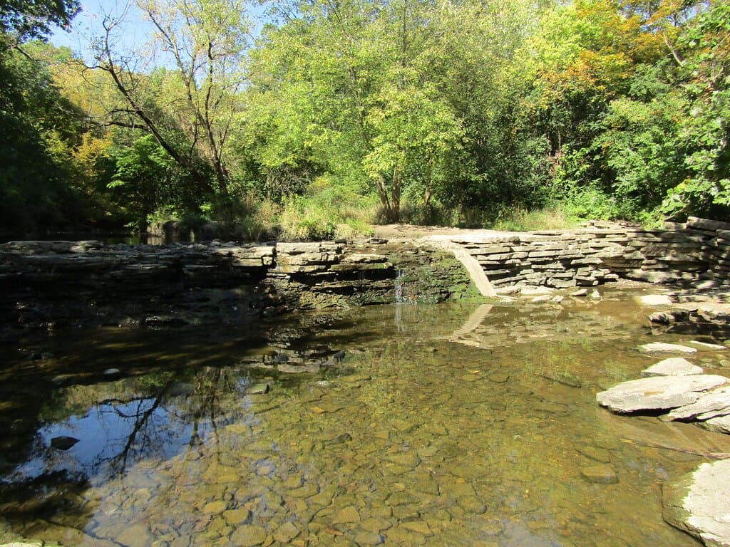 A panoramic view of the waterfall