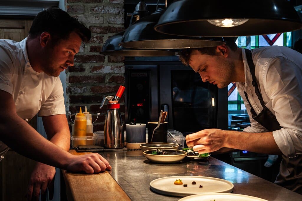 Tommy Banks and head chef Will Lockwood on the pass