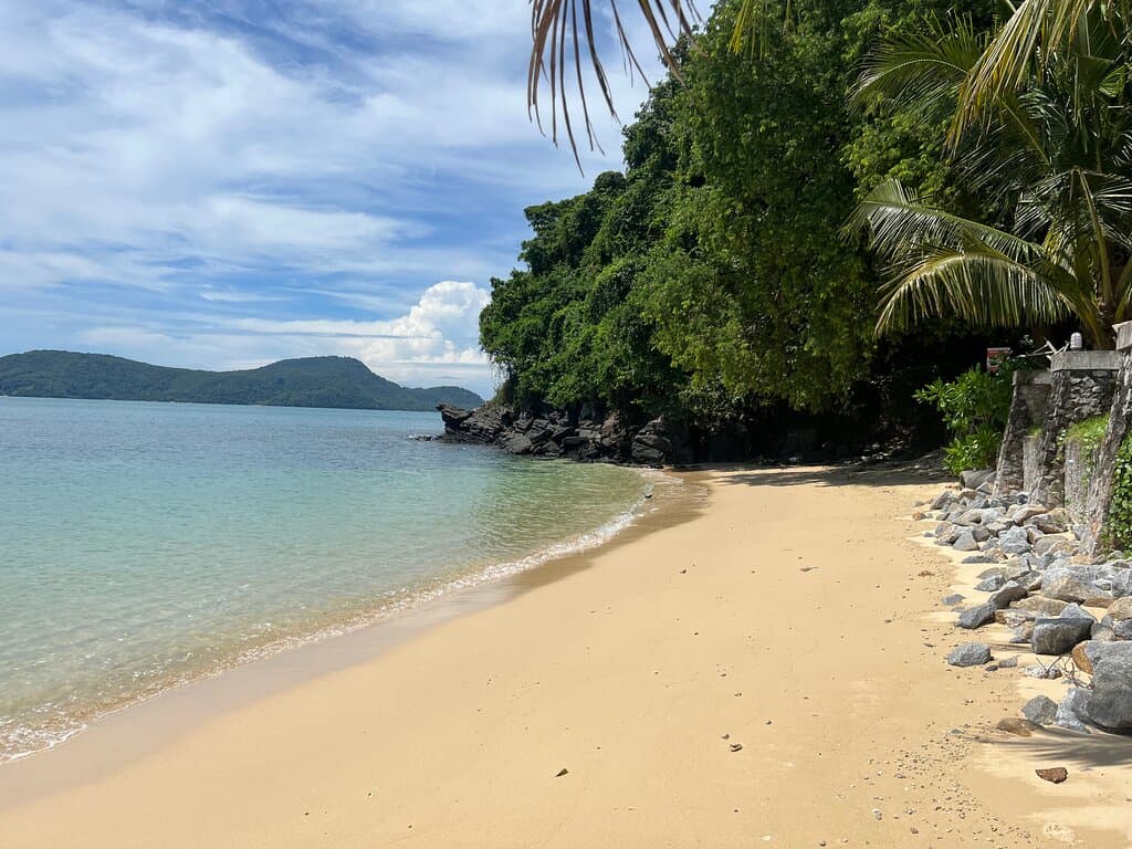 small beach close Cape Panwa Viewpoint