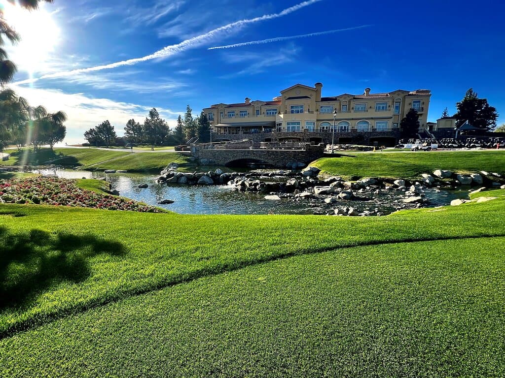 Clubhouse view from practice green 