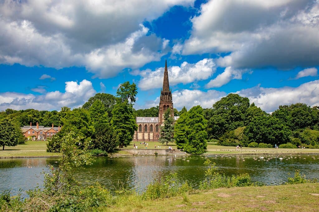 The Chapel, Parsonage and lake at Clumber Park