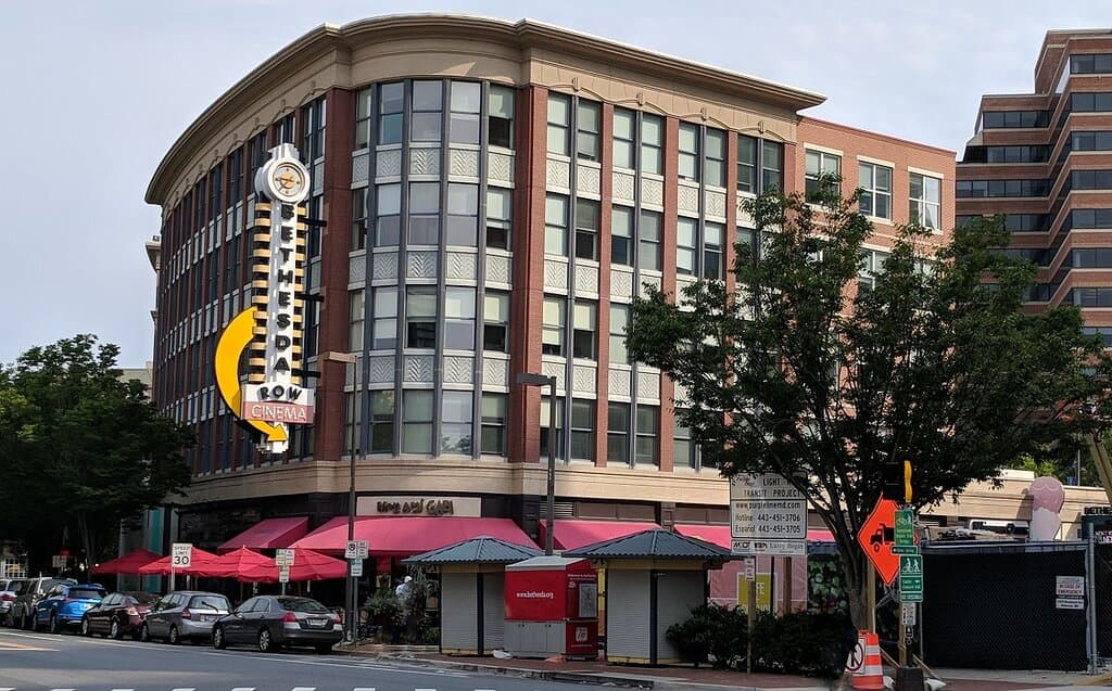 Landmark's Bethesda Row Cinema at 4 minutes drive to the south of Bethesda dentist Schlobohm Dental Cord H. Schlobohm D.M.D.