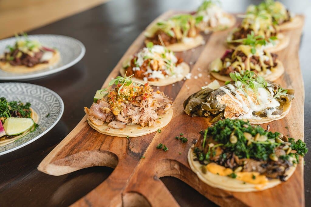 A variety of specialty tacos.