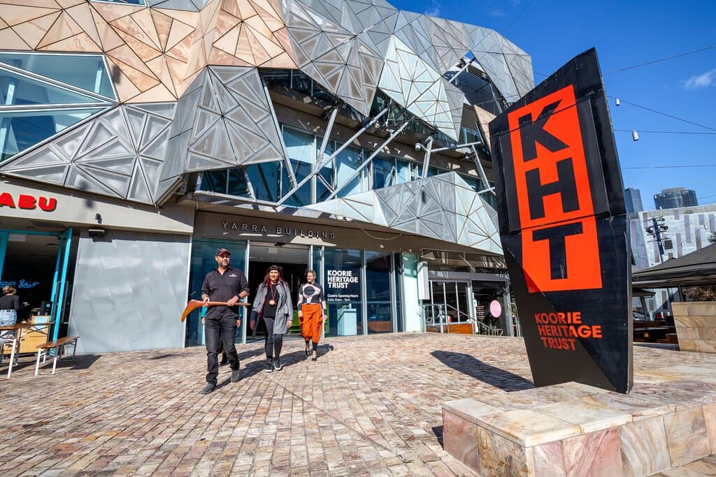 Front of the Koorie Heritage Trust, Federation Square. - (Tourism Australia, 2022)