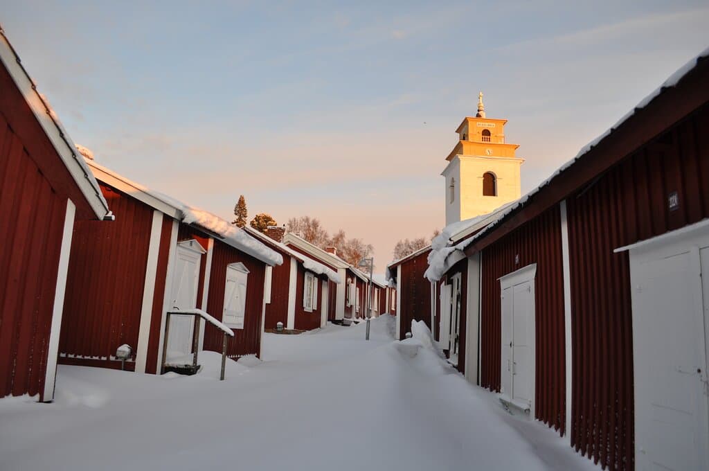 Gammelstad Church Town at winter