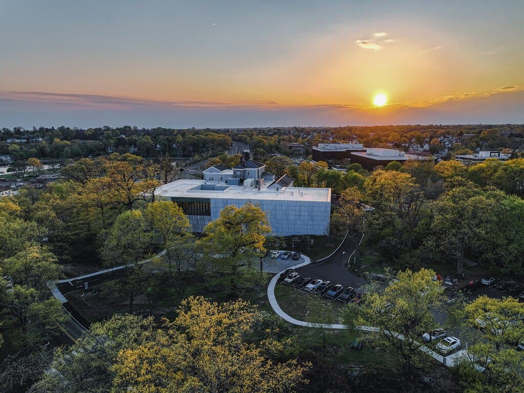 Bruce Museum in Greenwich CT at sunset