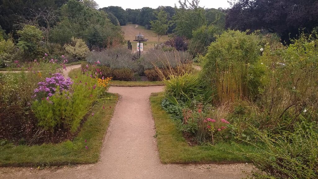 The formal garden in Beckenham Palace Park