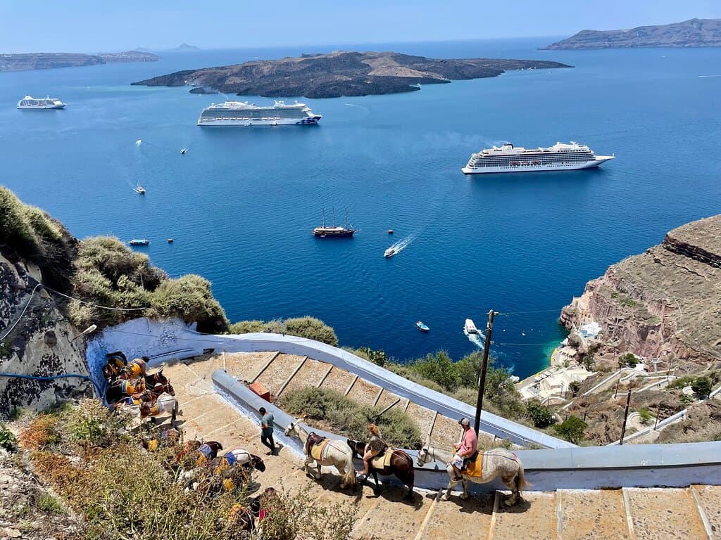 Santorini Old Harbour is the one that’s directly beneath Fira (and is not to be confused with Athinios, the 'new port').