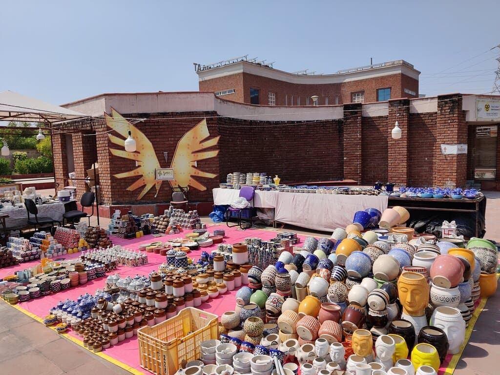 A ceramics stall